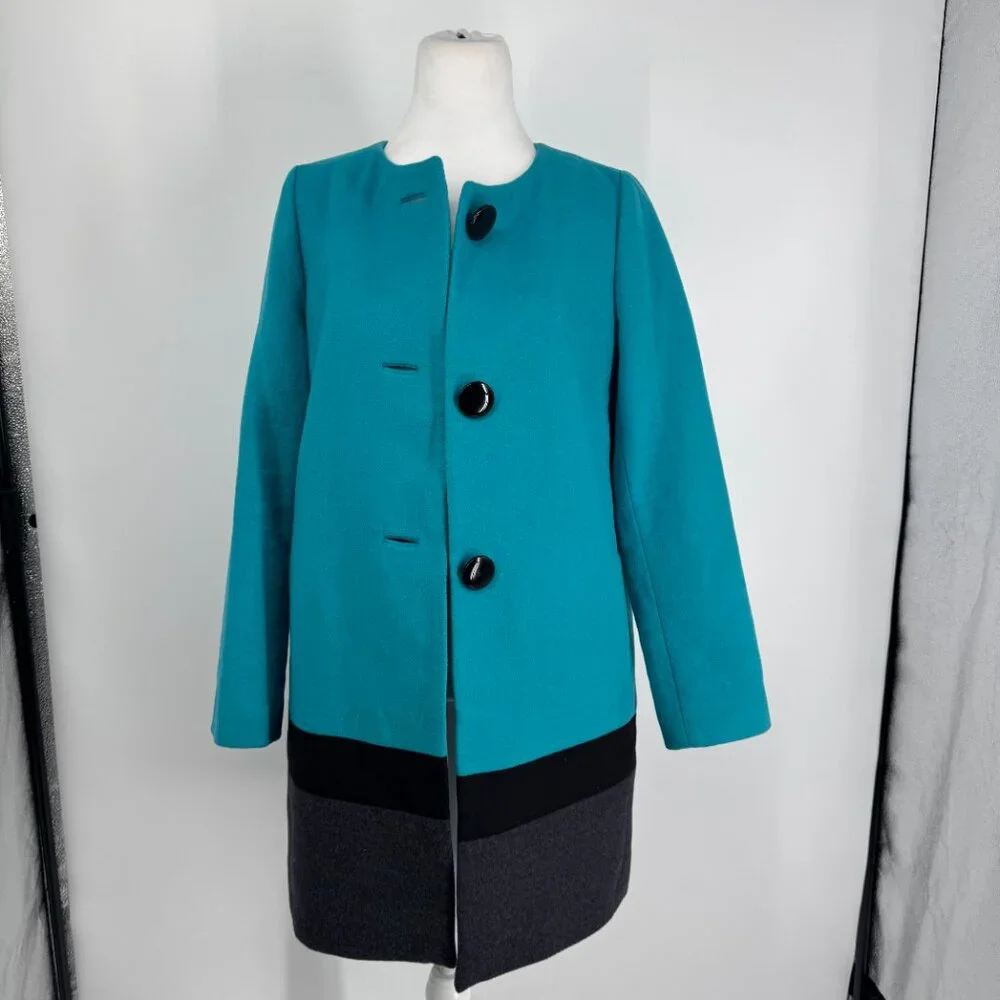 Kate Spade New York Colorblock  “Garby” Wool Coat Size 4